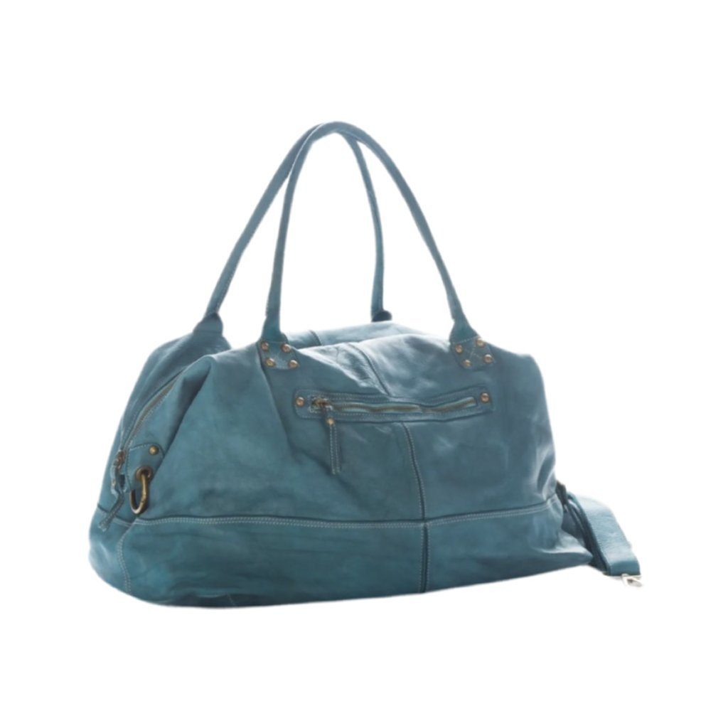 BZNA Bag Joe Petrol Blau Italy Designer Weekender Damen Reise Tasche Handtasche Schultertasche Leder Shopper Neu - B Z N A
