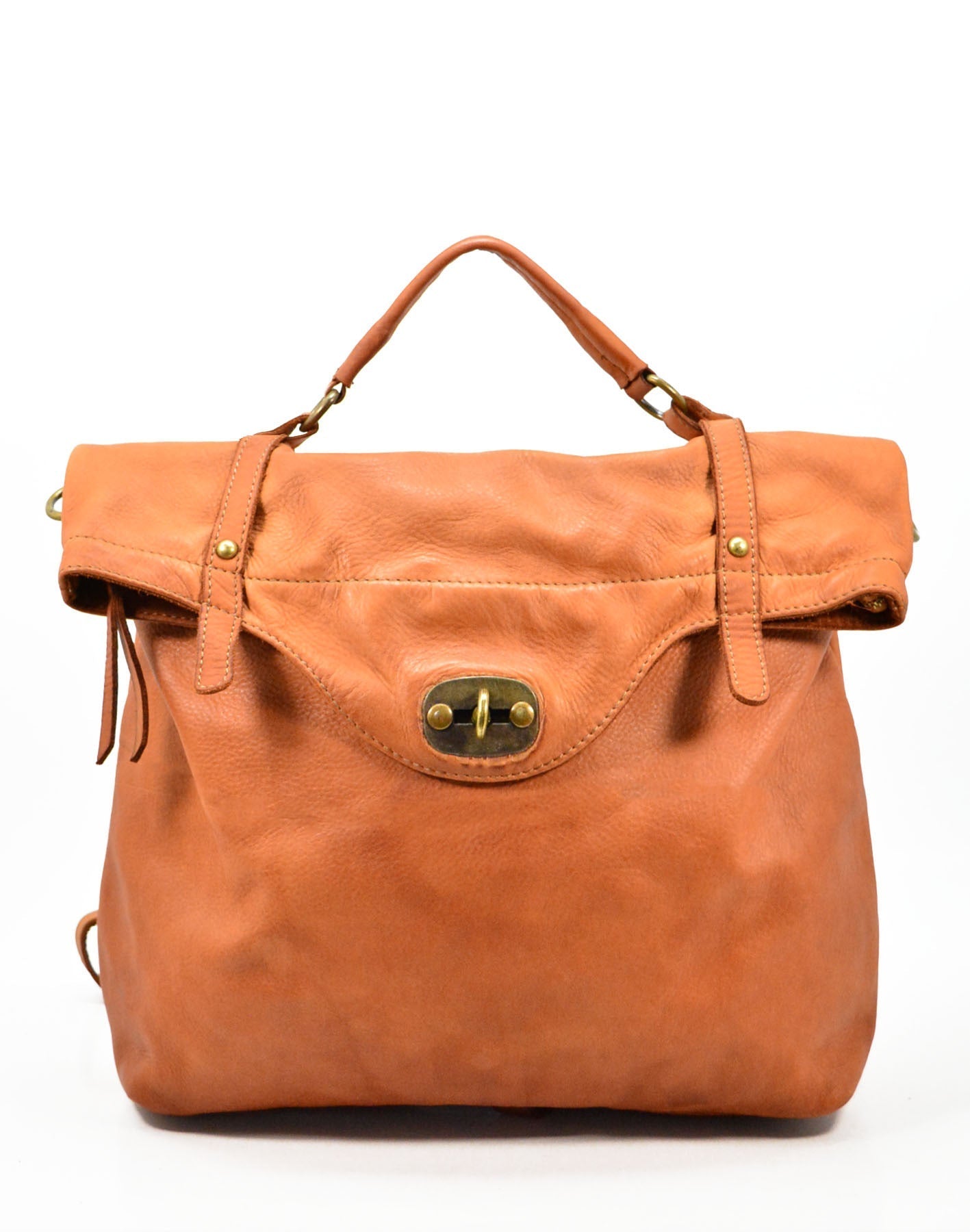 BZNA Bag Gabi cognac Backpacker Designer Rucksack Damenhandtasche Schultertasche Leder Nappa ItalyNeu - B Z N A