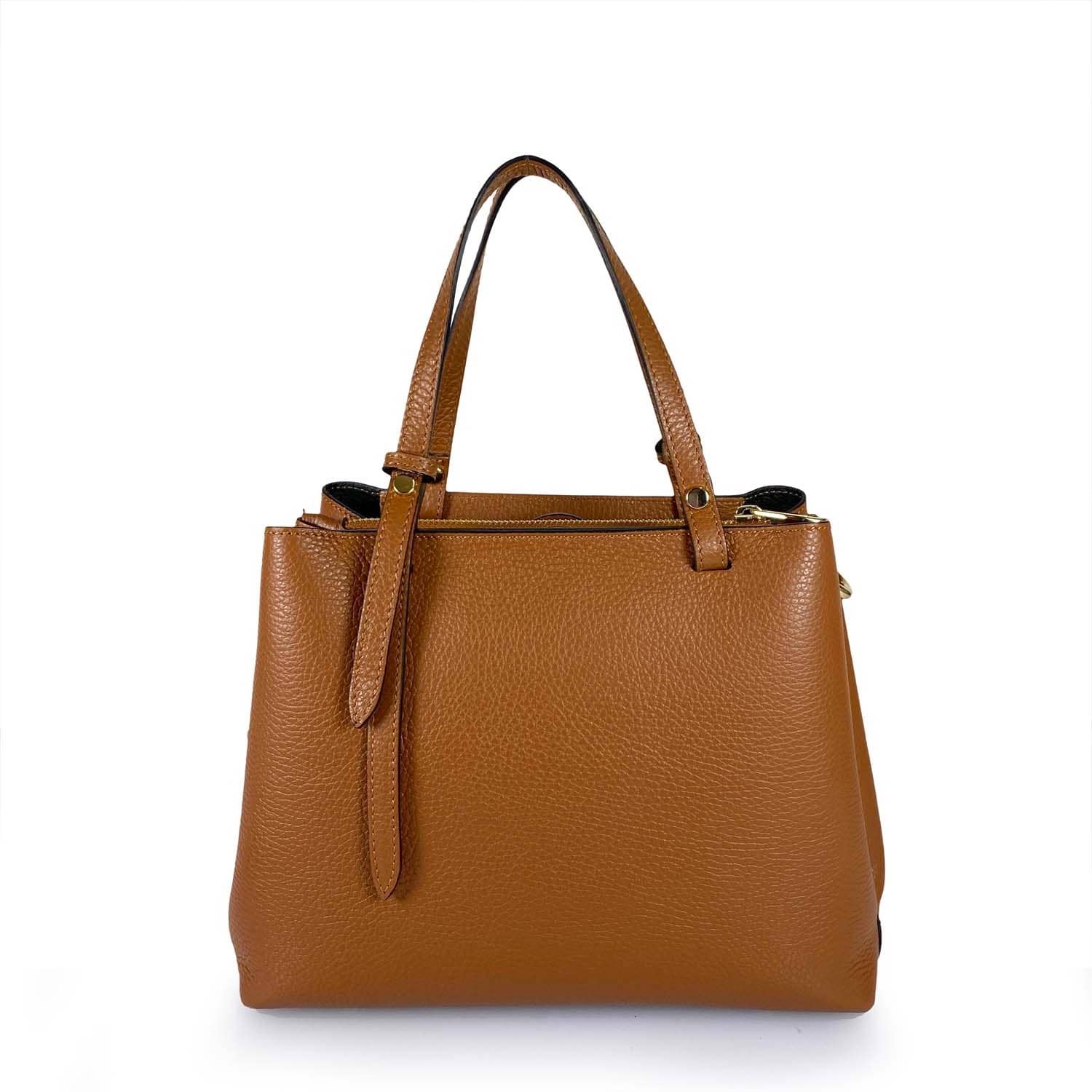 BZNA Bag Latona Cognac Leder Italy Damen Handtasche Schultertasche Tasche - B Z N A