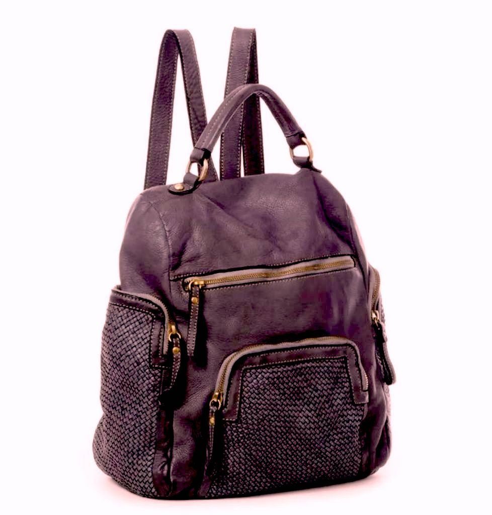 BZNA Bag Svetta Braun Backpacker Designer Rucksack Damenhandtasche Schultertasche Leder Nappa - B Z N A