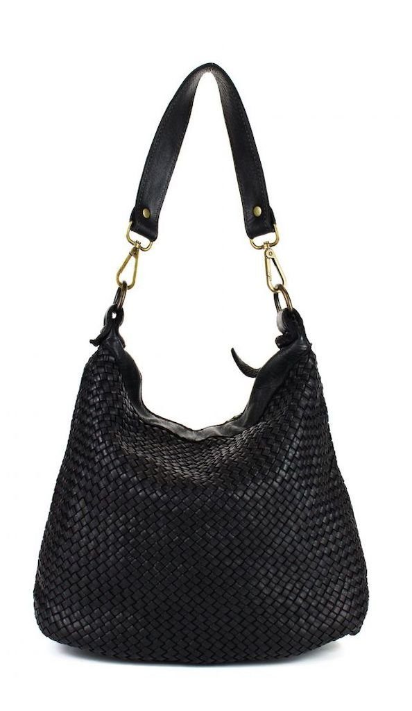 BZNA Bag Briana Schwarz Italy Designer Beutel Umhängetasche Damen Handtasche Leder - B Z N A