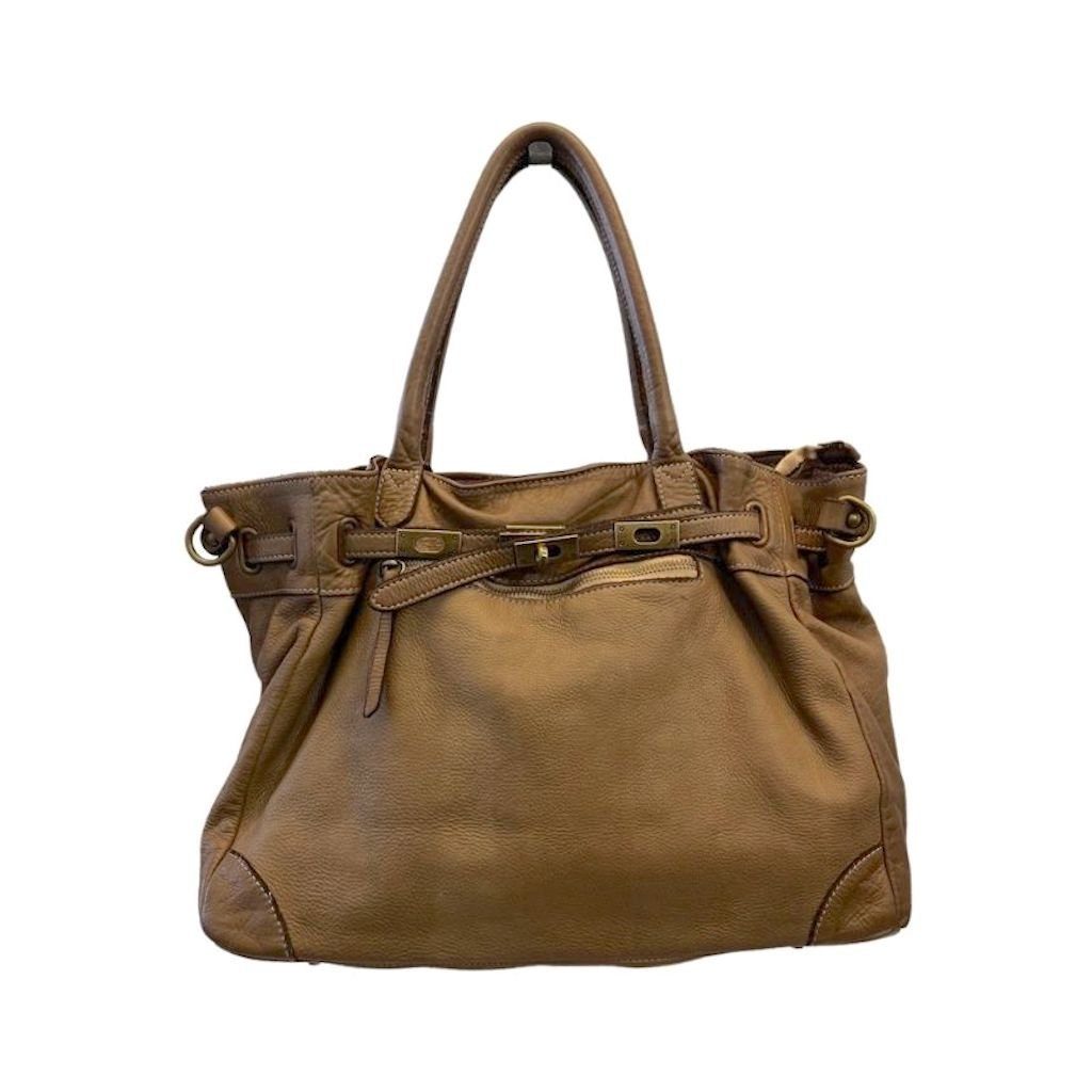 BZNA Bag Mila Taupe vintage Italy Designer Business Damen Handtasche Ledertasche Schultertasche Tasche Leder Shopper Neu - B Z N A