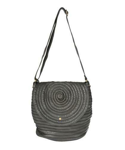 BZNA Bag Hazel Grau Italy Designer Beutel Umhängetasche Damen Handtasche Leder - B Z N A