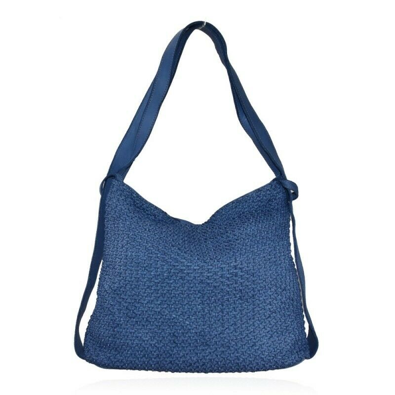 BZNA Berlin Xari Blau Backpacker Rucksack Schultertasche Beutel Bag Leder - B Z N A