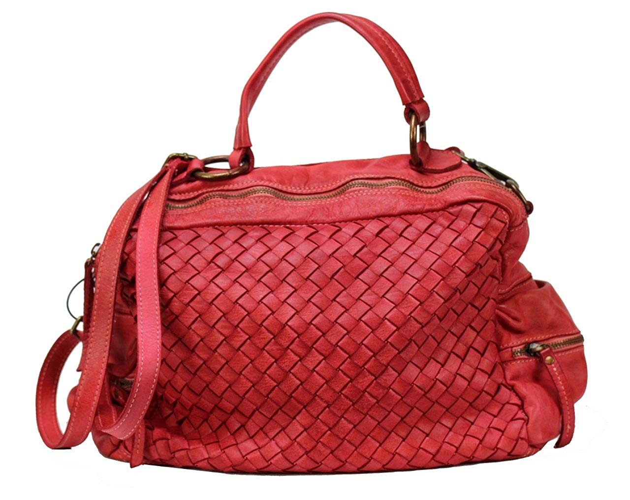 BZNA Bag Marie rosso sheep Italy Designer Damen Ledertasche Handtasche Schultertasche Tasche Schafsleder Shopper Neu - B Z N A