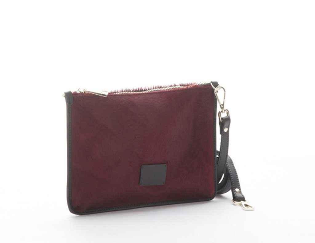 BZNA Bag Umhängetasche Ony Bordeaux Fell Clutch Designer Handtasche Schultertasche