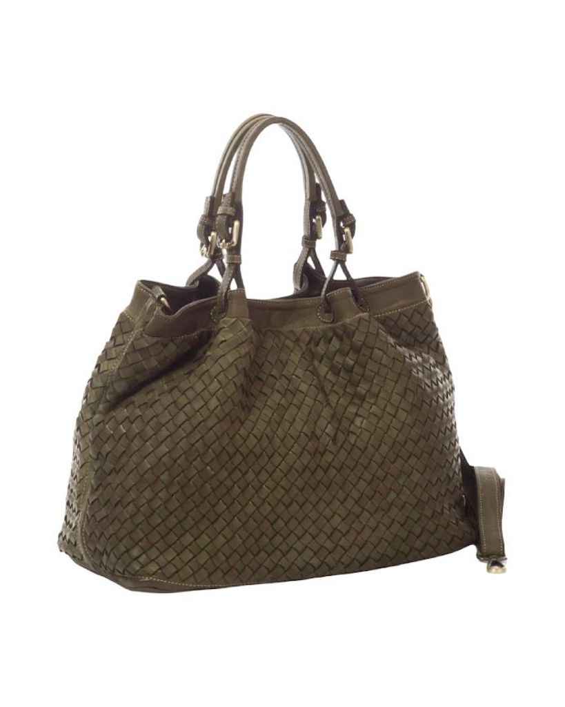 BZNA Bag Rene Grün Italy Designer geflochten Damen Handtasche Schultertasche Tasche Shopper Neu - B Z N A