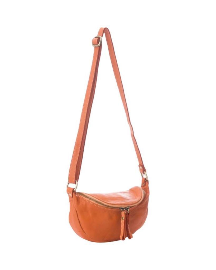BZNA Bag Jutia Orange Italy Designer Umhängetasche Fanny Bag Schultertasche Tasche Leder Neu - B Z N A