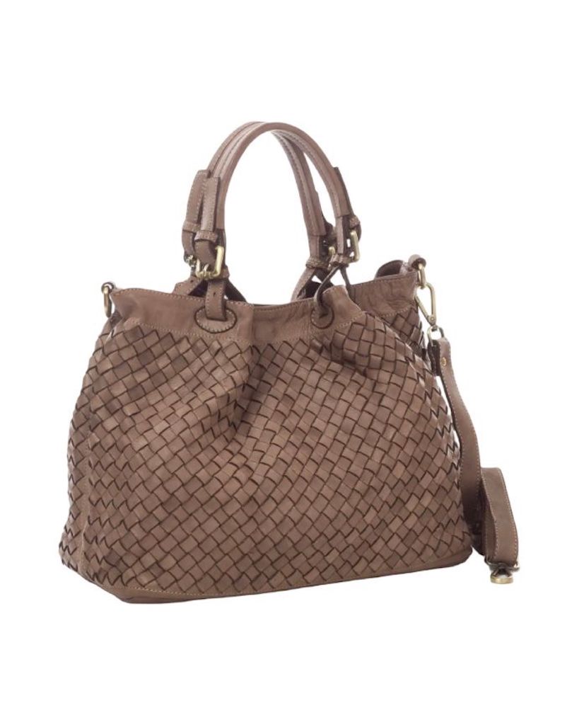 BZNA Bag Fina small Taupe Italy Designer Damen Handtasche Schultertasche Tasche Shopper Neu - B Z N A