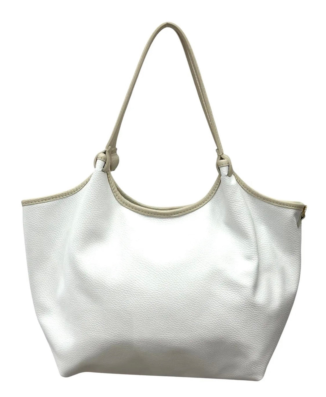 BZNA Bag Mette Bianco Beige Leder Italy Damen Shopper Handtasche Schultertasche Tasche - B Z N A