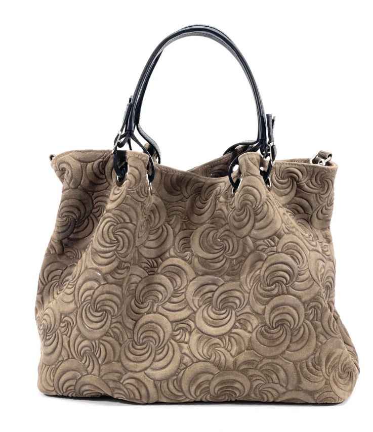 BZNA Bag Sephrina Grigio smog geprägt Leder Italy Damen Shopper Handtasche Schultertasche Tasche