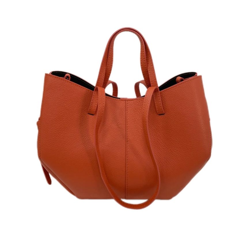 BZNA Bag Melina Orange Leder Italy Damen Shopper Handtasche Schultertasche Tasche - B Z N A