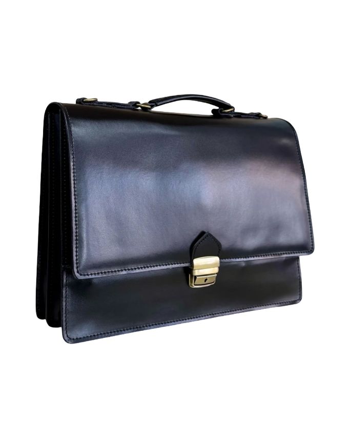 BZNA Bag Ivo Schwarz Business Aktentasche Designer Ledertasche Schultertasche Unisex - B Z N A
