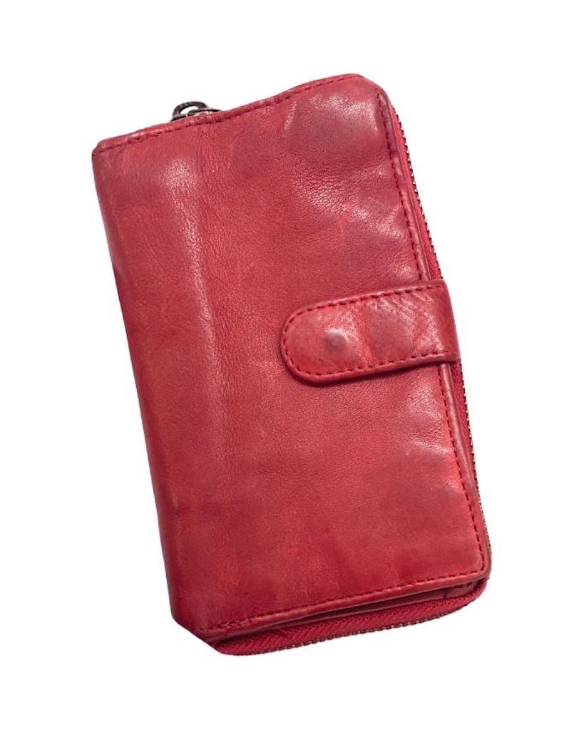 BZNA Berlin Kassia Glatt Rot Wallet Leather Leder Portemonnaie Geldbörse Clutch - B Z N A