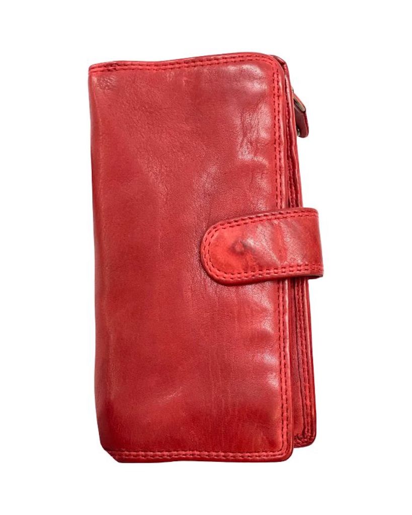 BZNA Berlin Karma Glatt Rot Wallet Leather Leder Portemonnaie Geldbörse Clutch - B Z N A