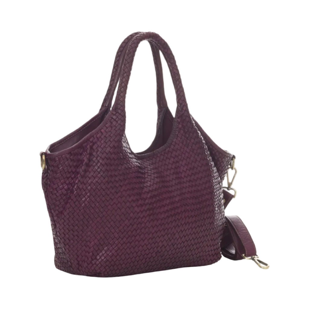 BZNA Bag Lana Bordeaux Italy Vintage Schultertasche Designer Damen Handtasche - B Z N A