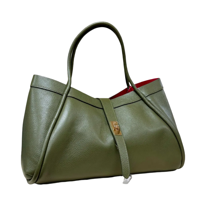BZNA Bag Funny Grün Leder Italy Damen Handtasche Schultertasche Tasche - B Z N A