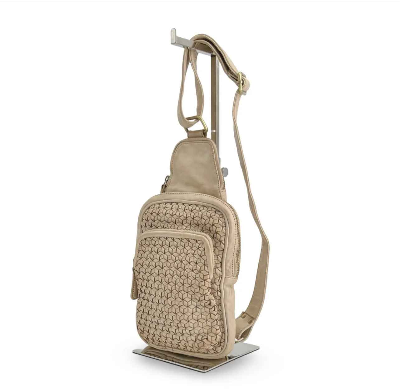 BZNA Bag Jola Beige Italy Designer Leder Designer Gürteltasche Umhängetasche
