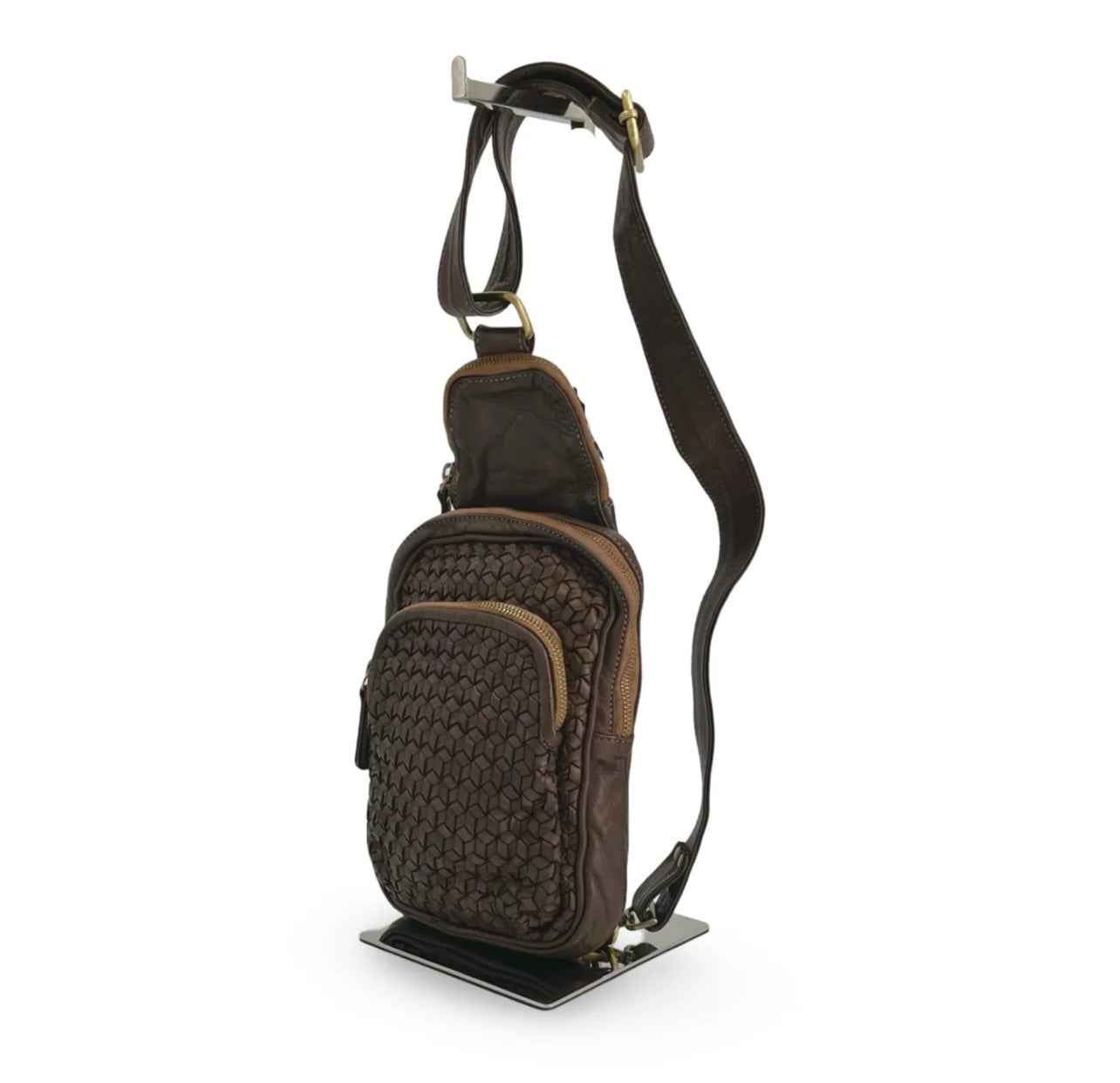 BZNA Bag Jola Braun Italy Designer Leder Designer Gürteltasche Umhängetasche