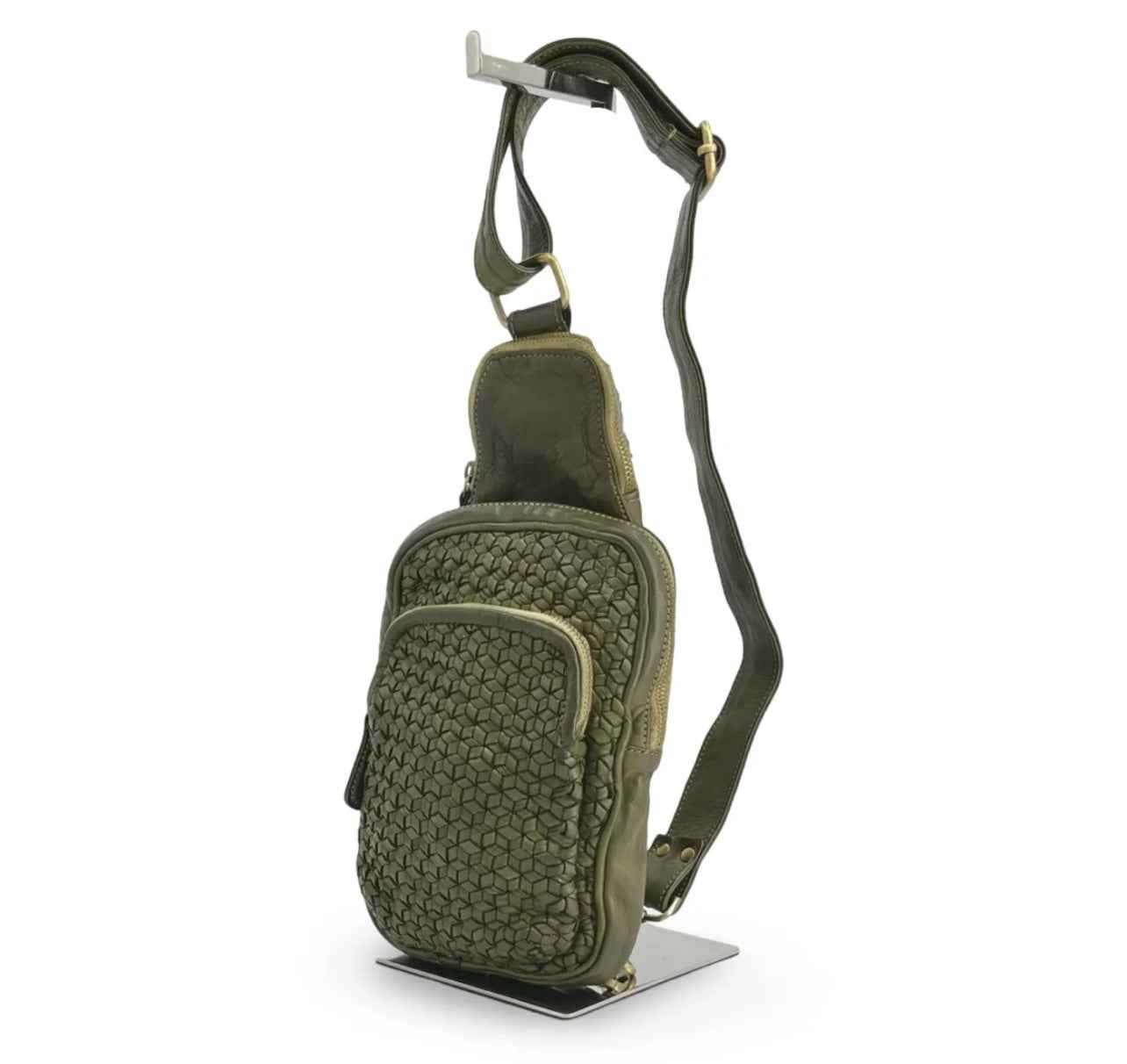 BZNA Bag Jola Grün Italy Designer Leder Designer Gürteltasche Umhängetasche