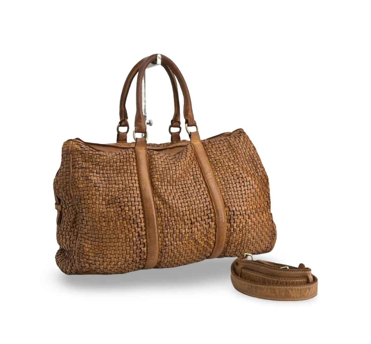 BZNA Bag Pepper Cognac Italy Designer Weekender Reise Tasche Handtasche Schultertasche Leder Shopper