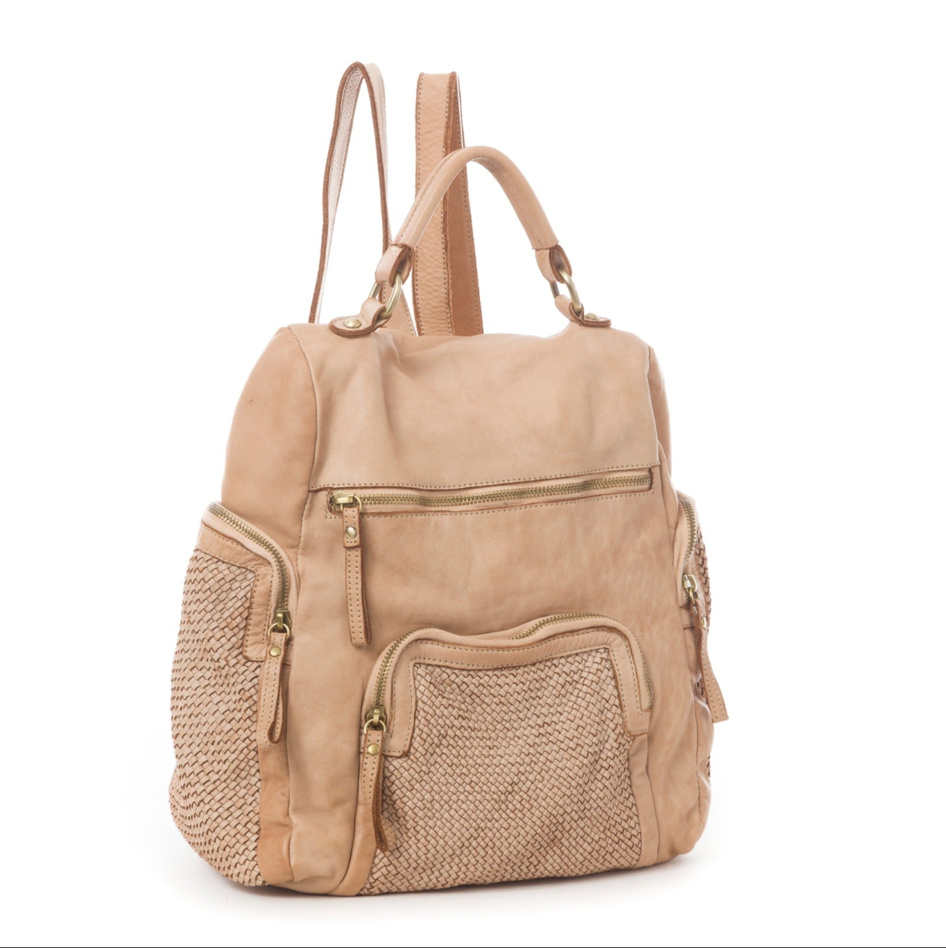 BZNA Bag Svetta Beige Backpacker Designer Rucksack Damenhandtasche Schultertasche Leder Nappa - B Z N A