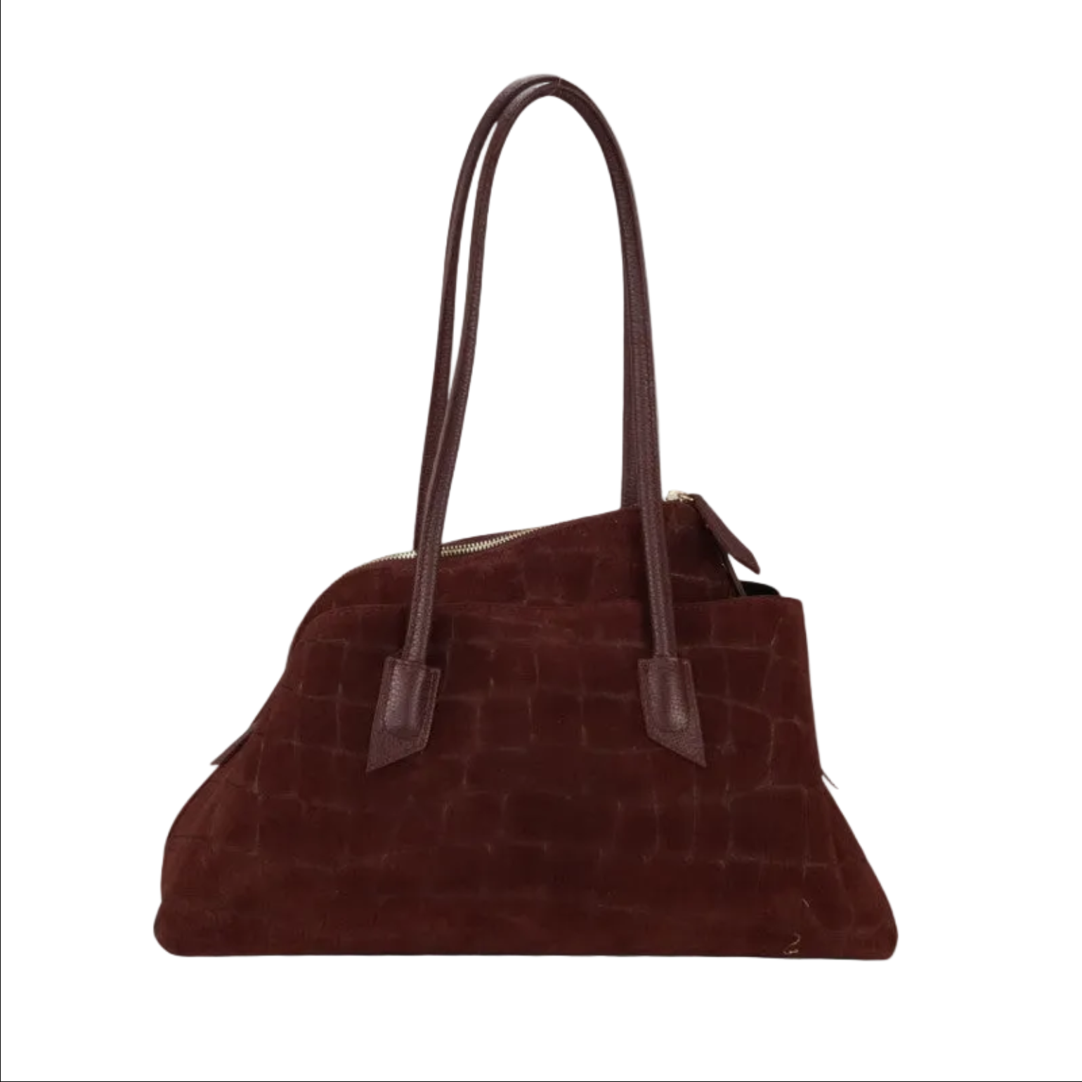 BZNA Bag B06263 Kroko Bordeaux Wildleder Italy Damen Shopper Schultertasche Tasche - B Z N A