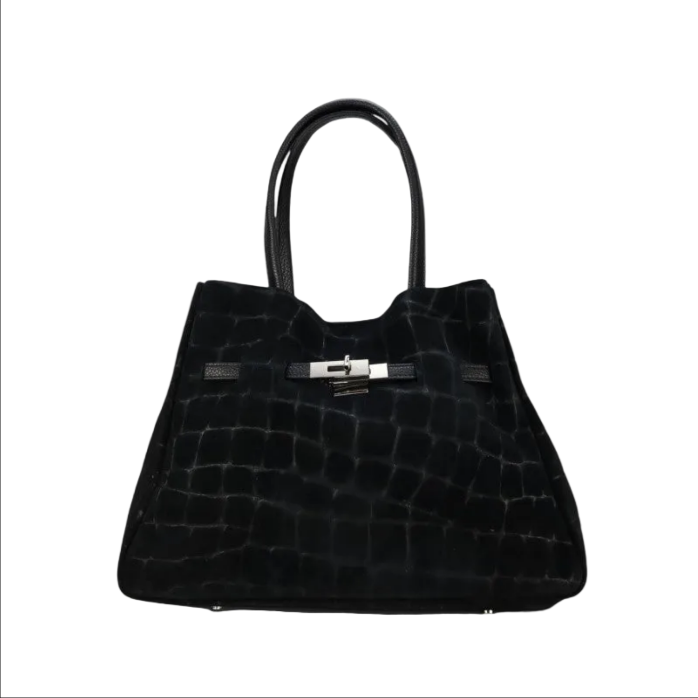 BZNA Bag B06261 Schwarz Wildleder Italy Damen Shopper Schultertasche Tasche - B Z N A