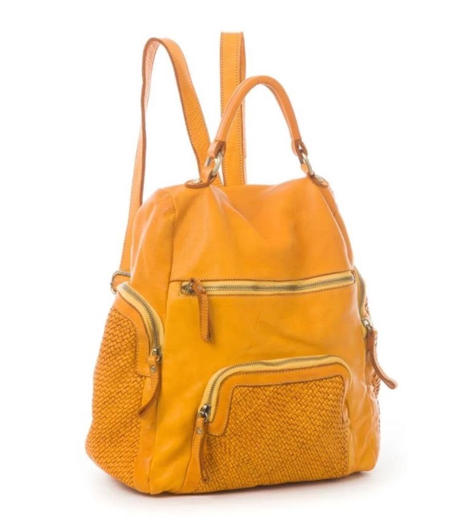 BZNA Bag Svetta Gelb Backpacker Designer Rucksack Damenhandtasche Schultertasche Leder Nappa - B Z N A