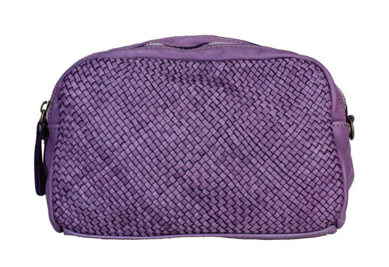 BZNA Bag Lucy Violett Italy Designer Clutch Braided Ledertasche Umhängetasche Damen Handtasche Schultertasche Tasche Leder Shopper Neu - B Z N A