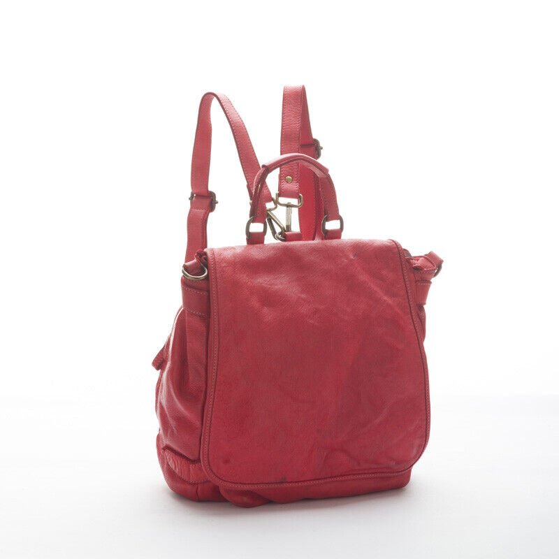BZNA Bag Anna Rot Backpacker Designer Rucksack Ledertasche Damenhandtasche - B Z N A