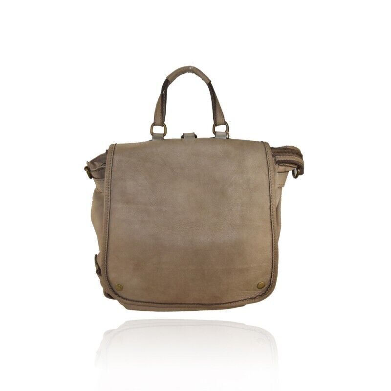 BZNA Bag Anna Taupe Backpacker Designer Rucksack Ledertasche Damenhandtasche - B Z N A