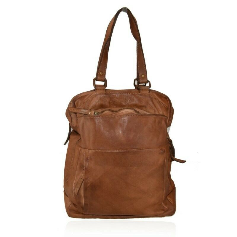 BZNA Bag Flipp Cognac Backpacker Rucksack Damenhandtasche Schultertasche - B Z N A