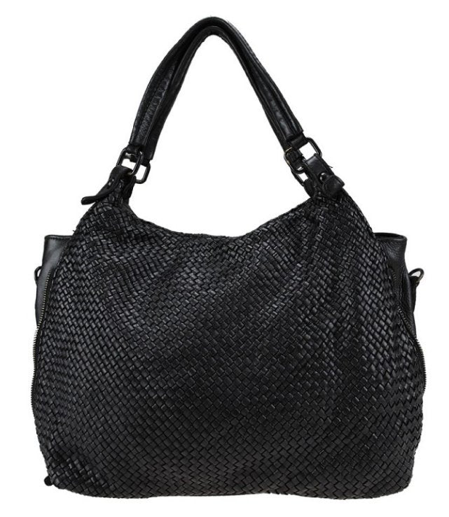 BZNA Bag Lea Schwarz Italy Designer Damen Handtasche Schultertasche - B Z N A