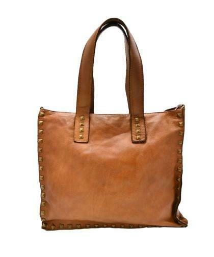 BZNA Bag Pluto Cognac Italy Designer Umhängetasche Damen Handtasche Leder - B Z N A