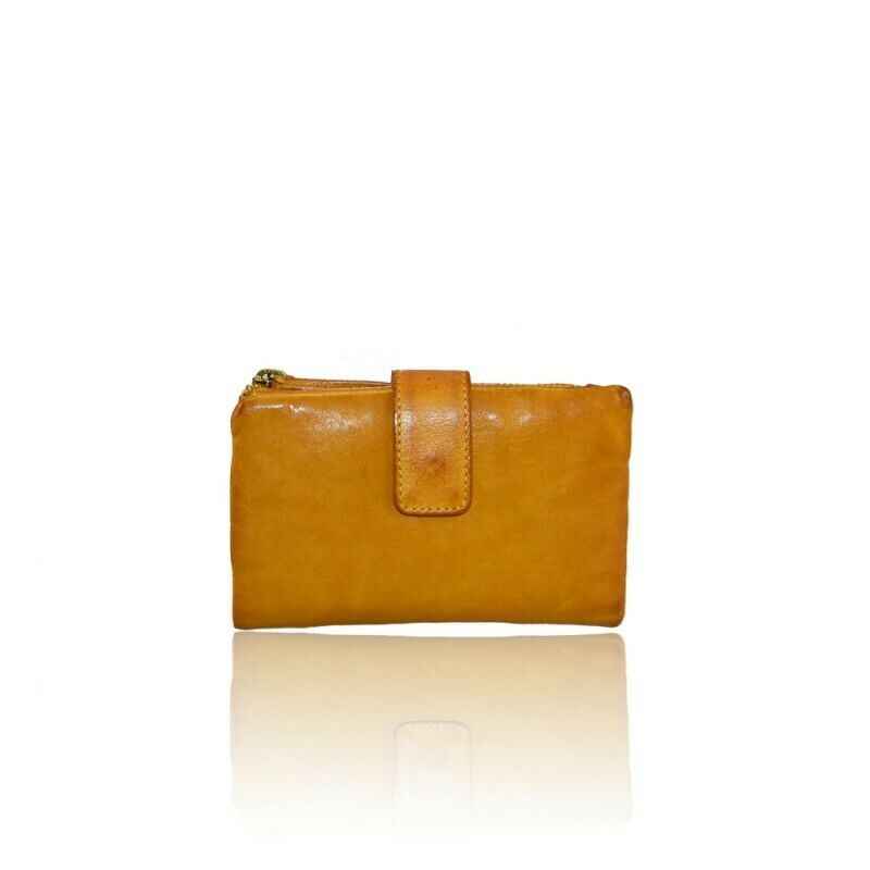 BZNA Berlin Lina Gelb Wallet Leather Leder Portemonnaie Geldbörse Clutch
