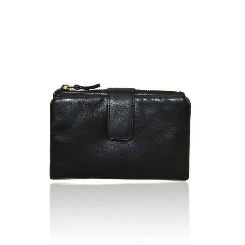 BZNA Berlin Lina Schwarz Wallet Leather Leder Portemonnaie Geldbörse Clutch