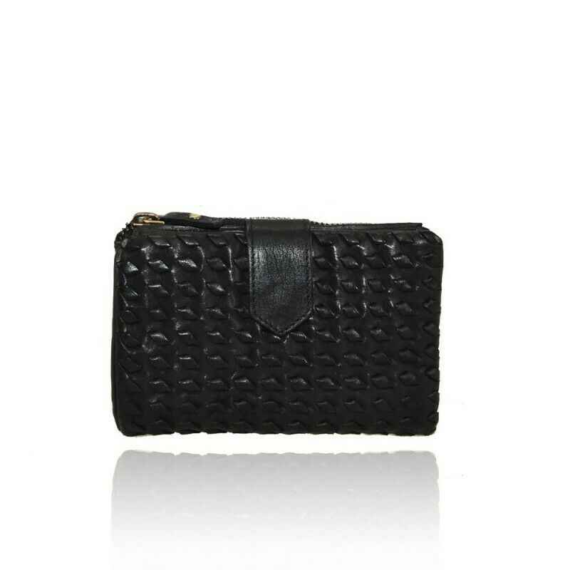 BZNA Berlin Paja Schwarz Wallet Leather Leder Portemonnaie Geldbörse Clutch