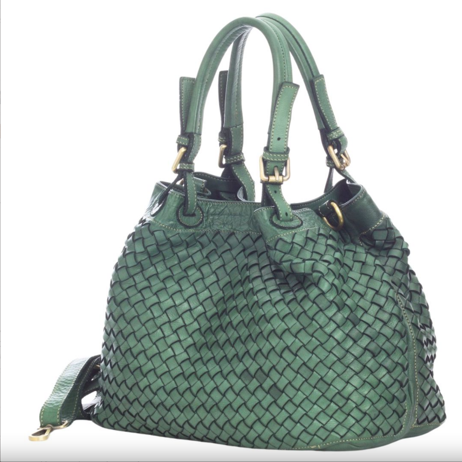BZNA Bag Rene Verde Forest Italy Designer geflochten Damen Handtasche Schultertasche Tasche Shopper Neu - B Z N A