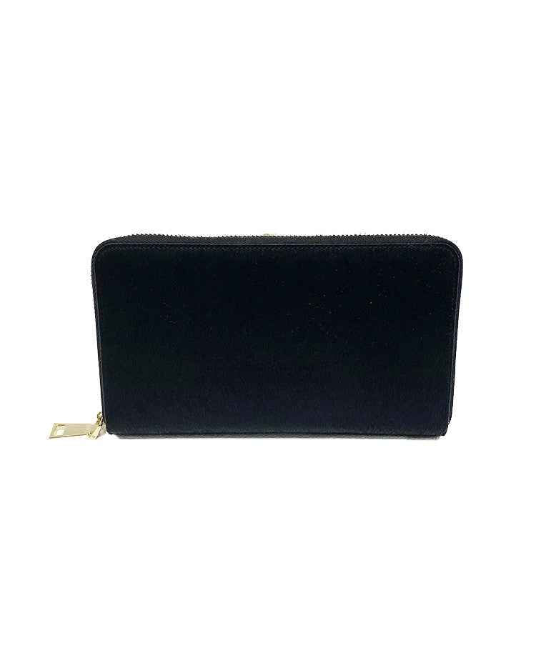BZNA Berlin Fell Fellia Schwarz Echtfell Wallet Leather Leder Portemonnaie Geldbörse Clutch