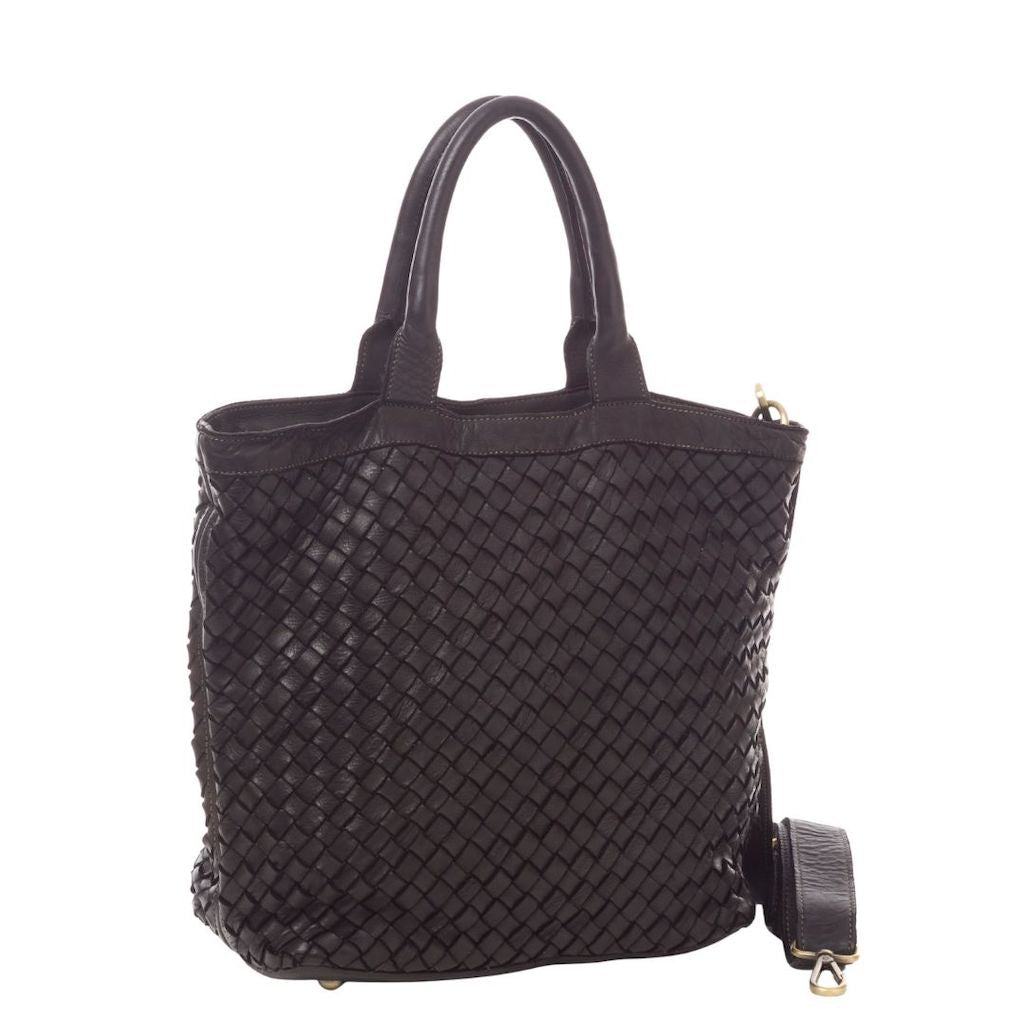 BZNA Bag Roma Schwarz Italy Designer Damen Handtasche Tasche Leder Shopper - B Z N A