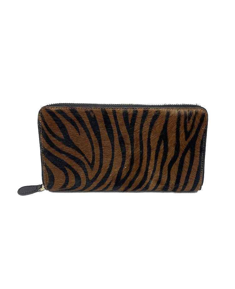 BZNA Berlin Fell Fellia Zebra moro Echtfell Wallet Leather Leder Portemonnaie Geldbörse Clutch