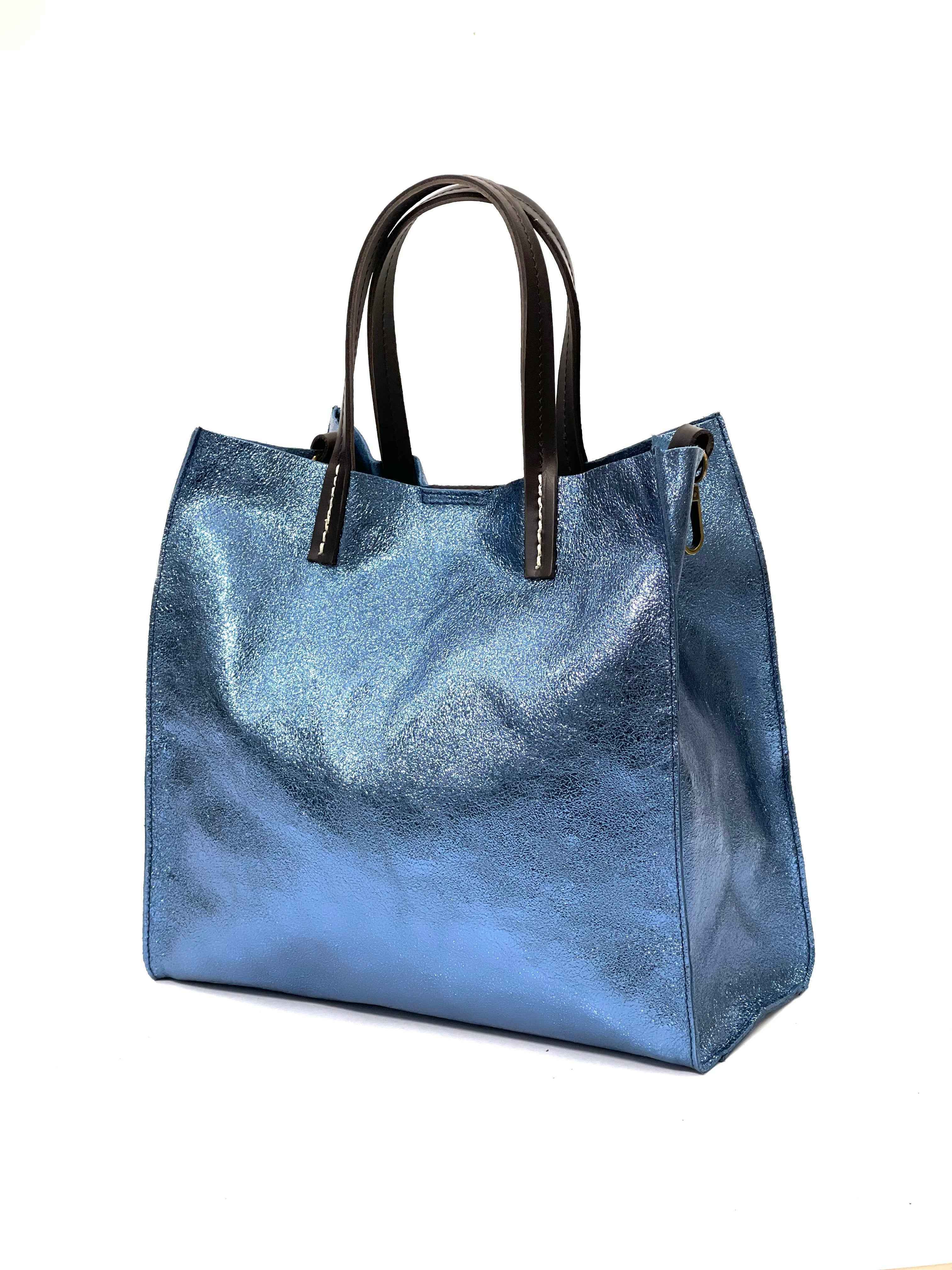 BZNA Bag BO5838 Pavone  Metalicca Leder Italy Damen Handtasche Schultertasche 2 in 1 Shopper (Kopie 7)