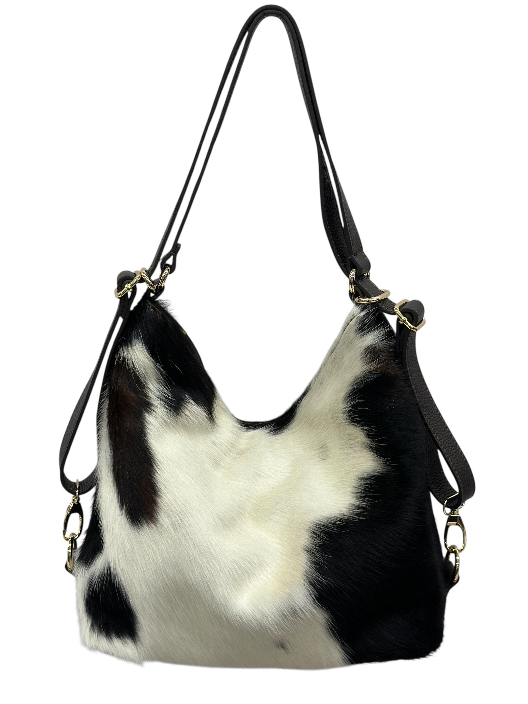 BZNA Bag BO380 Cavalino 2 in 1  Rucksack Schultertasche Echtfell Italy Damen Shopper Handtasche Schultertasche Tasche - B Z N A