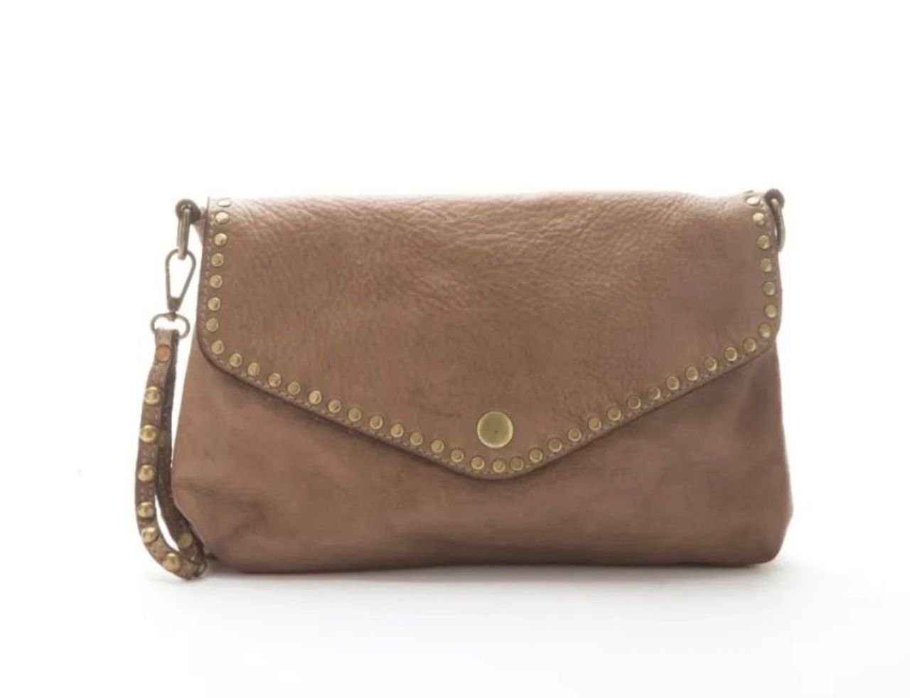 BZNA Bag Doria Taupe Clutch Italy Designer Damen Umhängetasche Schultertasche Neu