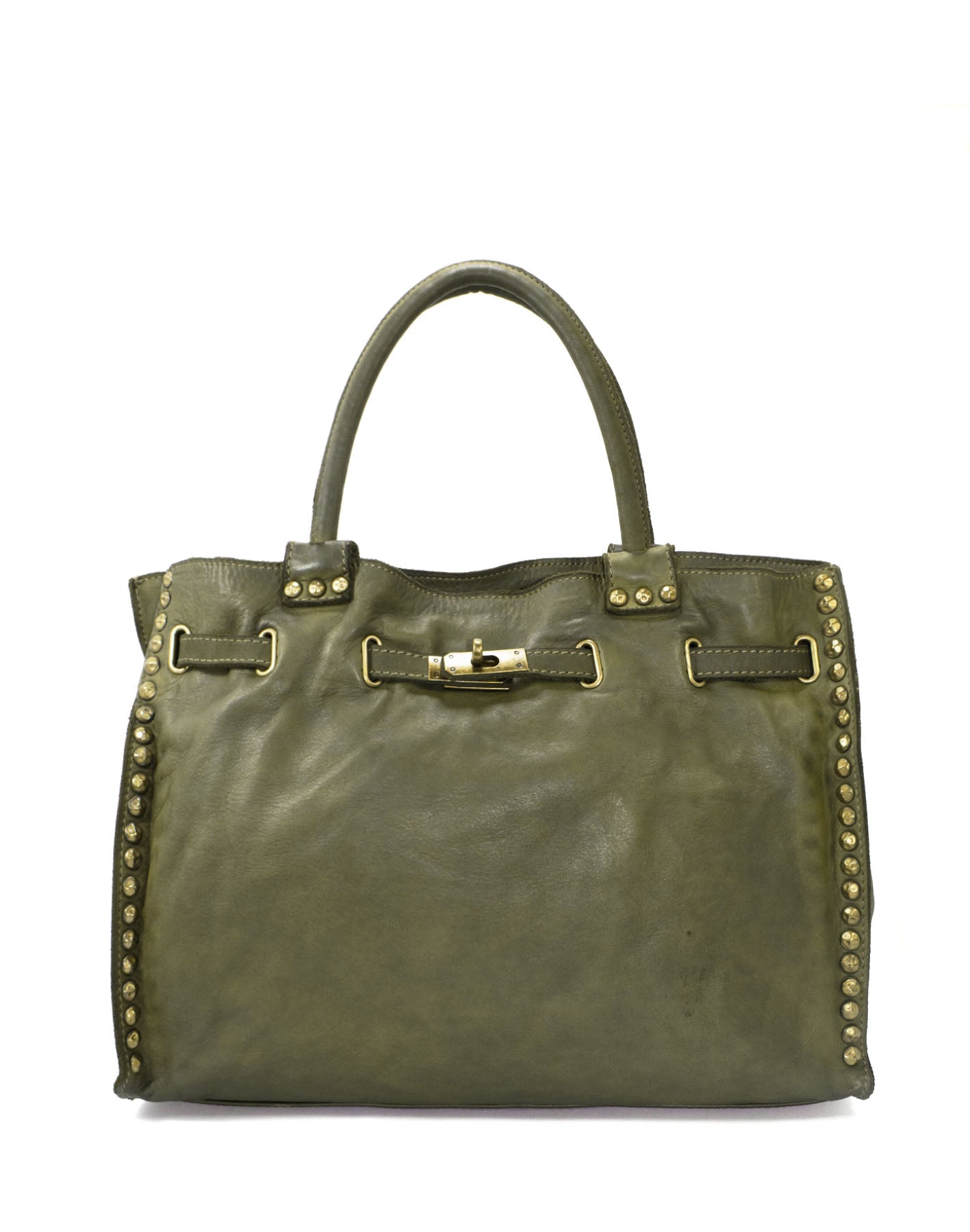 BZNA Isa Grün vintage Italy Designer Business Damen Handtasche Ledertasche - B Z N A