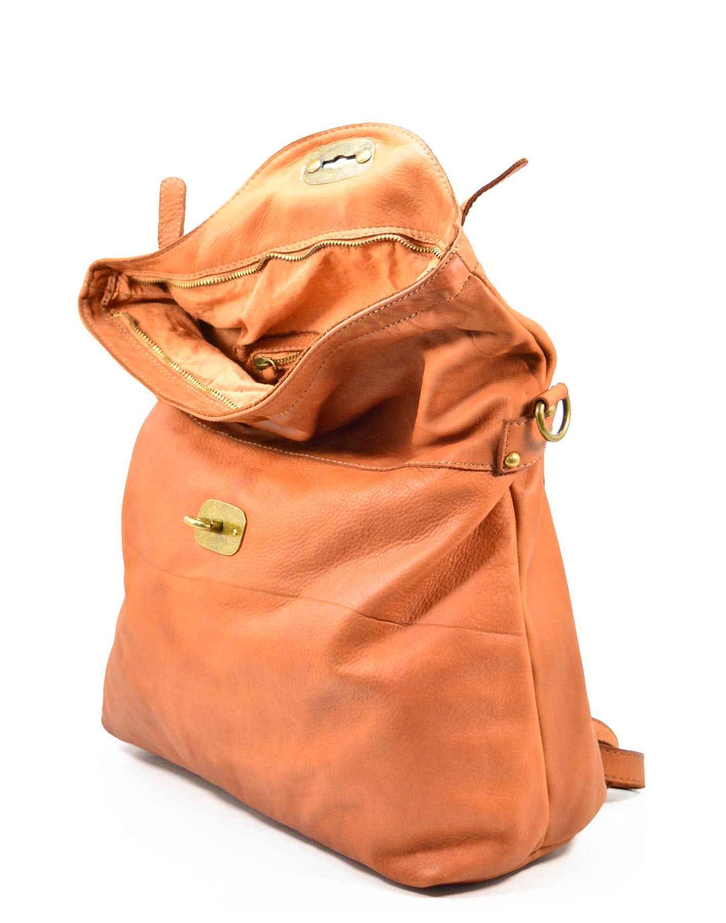 BZNA Bag Gabi Grün Backpacker Designer Rucksack Damenhandtasche Schultertasche Leder Nappa ItalyNeu