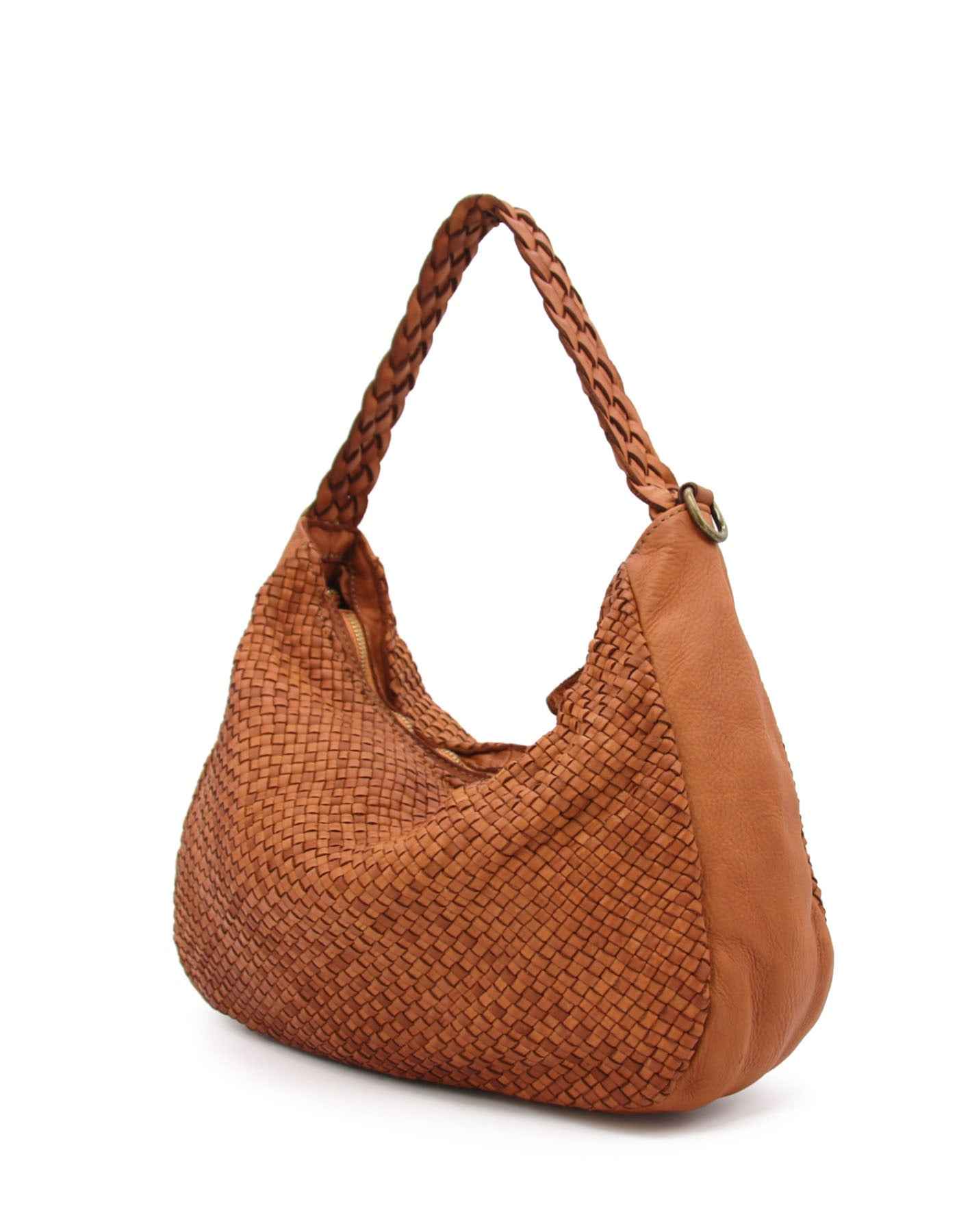 BZNA Bag Sandra Cognac Italy Designer Umhängetasche Ledertasche Schultertasche Tasche Leder