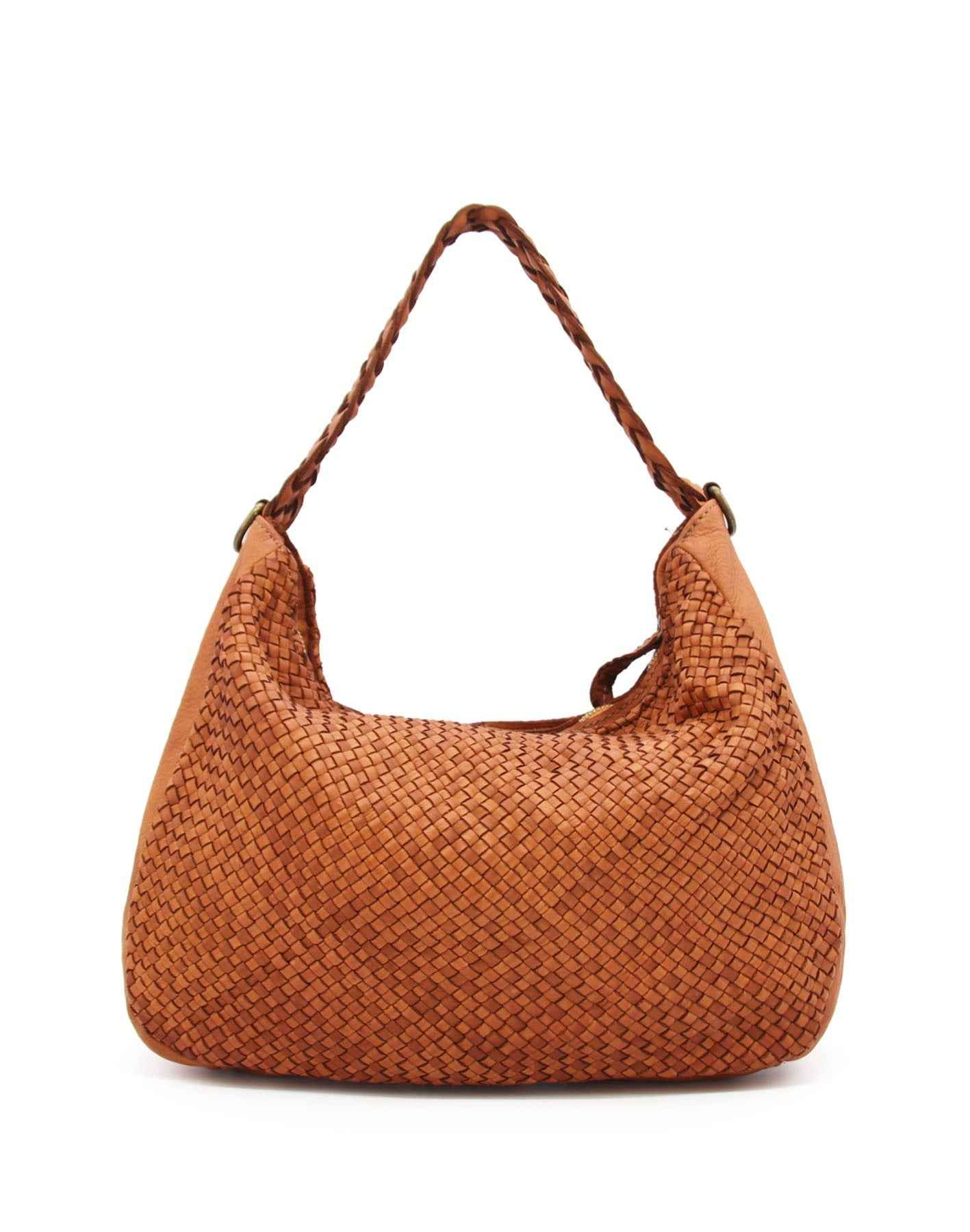BZNA Bag Sandra Cognac Italy Designer Umhängetasche Ledertasche Schultertasche Tasche Leder