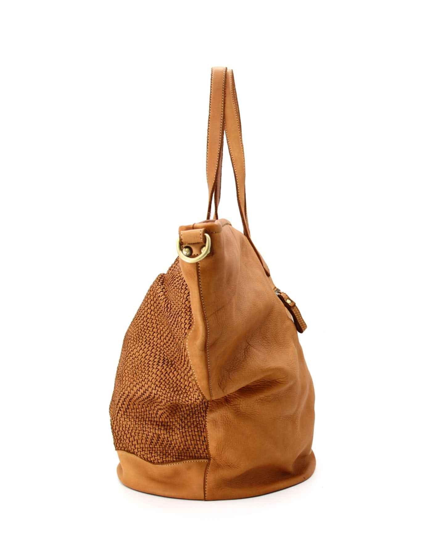BZNA Bag Patch Braun  Designer XXL Shopper Damen Handtasche Schultertasche
